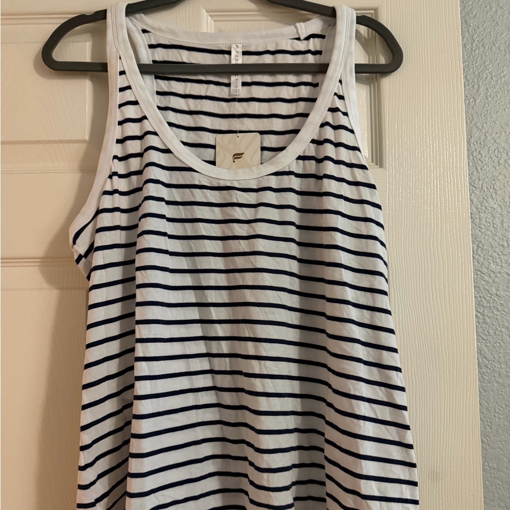 Fabletics Striped Tank Top - White & Navy